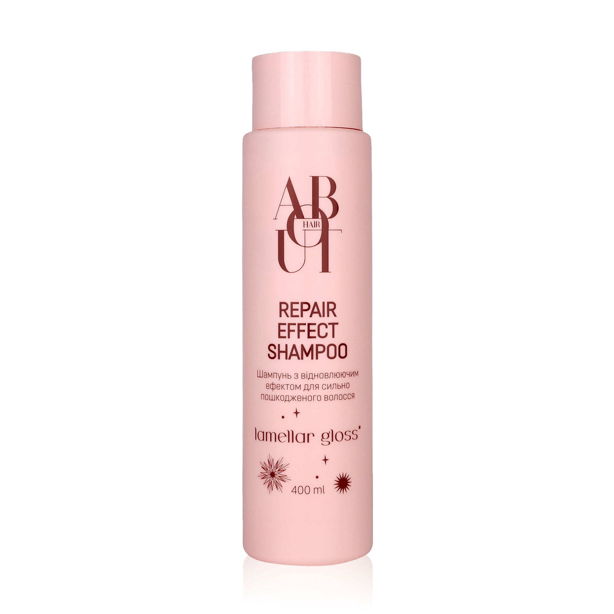Шампунь ABOUT hair Repair Effect Shampoo Lamellar Gloss для сильно пошкодженого волосся, 400 мл